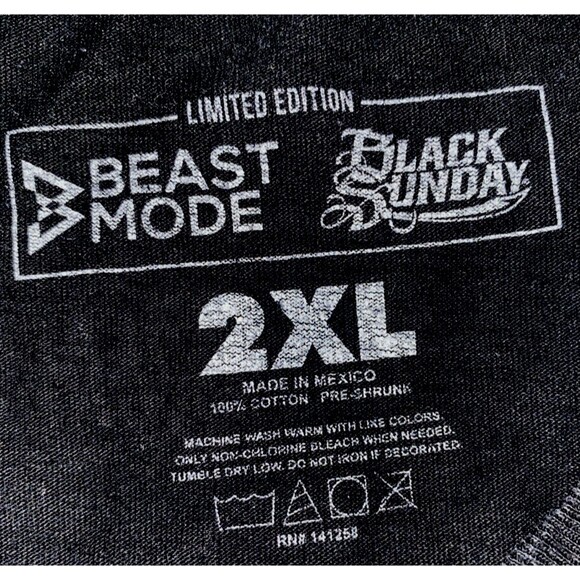 OAKLAND RAIDERS MARSHAWN LYNCH #24 BEAST MODE BLACK HOLE NATION NFL 2XL - Picture 7 of 7